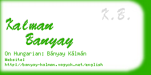 kalman banyay business card