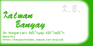 kalman banyay business card